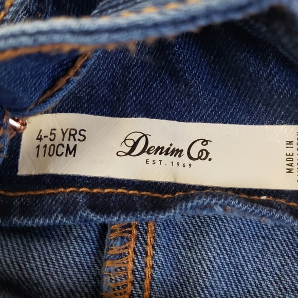 Denim Co Girls Overalls Jumper Jean Button Dress Size 4-5 Years - Picture 4 of 10